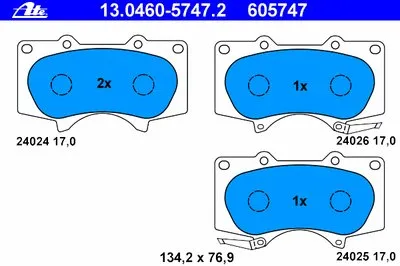 Комплект тормозных колодок, дисковый тормоз ATE купить