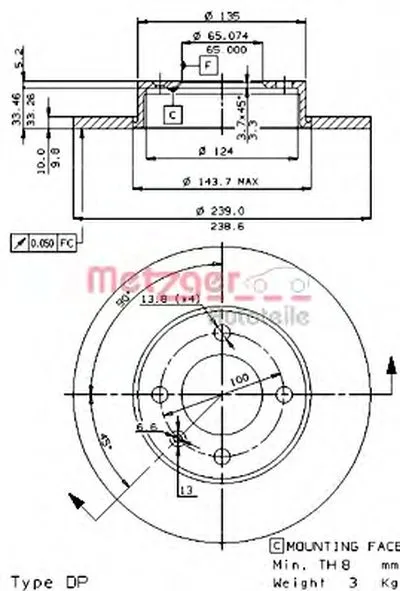 Тормозной диск AP METZGER купить