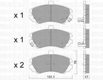 Комплект тормозных колодок, дисковый тормоз METELLI купить