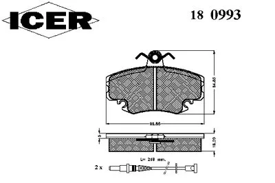 Комплект тормозных колодок, дисковый тормоз ICER купить