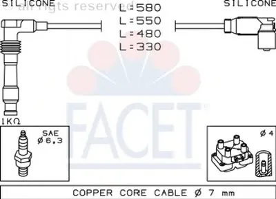Комплект проводов зажигания FACET купить