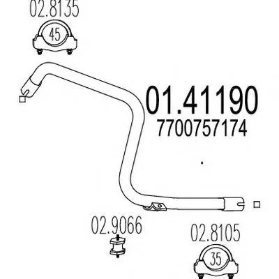 Труба выхлопного газа MTS купить