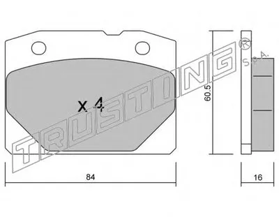 Комплект тормозных колодок, дисковый тормоз TRUSTING купить