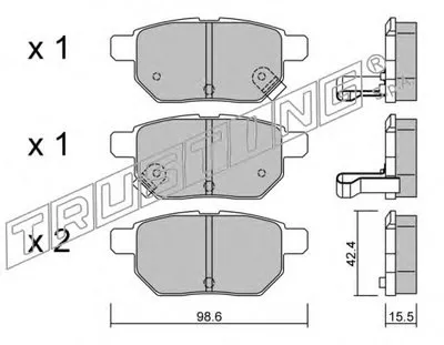 Комплект тормозных колодок, дисковый тормоз TRUSTING купить