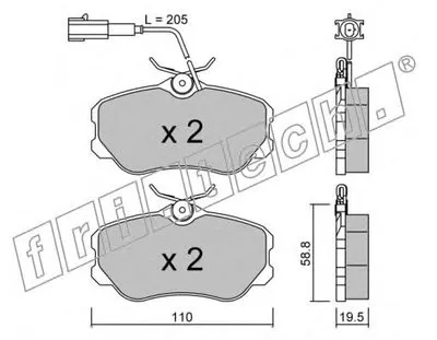 Комплект тормозных колодок, дисковый тормоз fri.tech. купить
