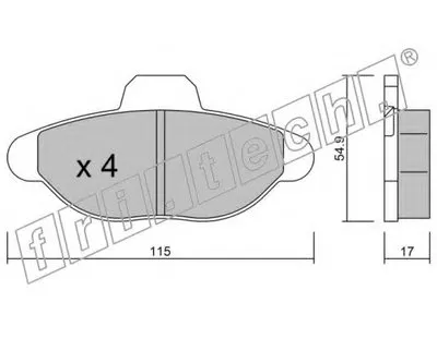Комплект тормозных колодок, дисковый тормоз fri.tech. купить