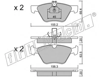 Комплект тормозных колодок, дисковый тормоз fri.tech. купить