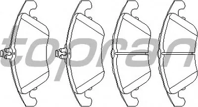 Комплект тормозных колодок, дисковый тормоз TOPRAN купить