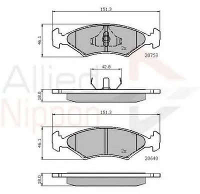 Комплект тормозных колодок, дисковый тормоз ANL Braking COMLINE купить