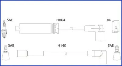 Комплект проводов зажигания Hueco HITACHI купить