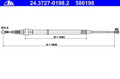 Трос, стояночная тормозная система ATE купить