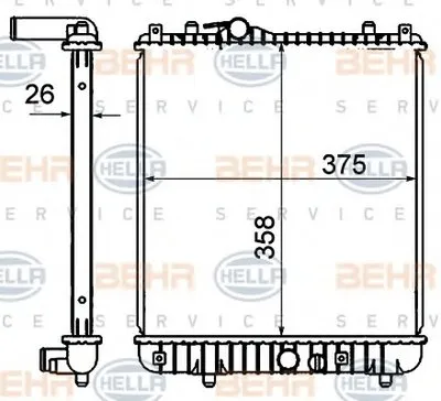 Радиатор, охлаждение двигателя BEHR HELLA SERVICE купить