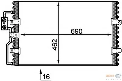 Конденсатор, кондиционер BEHR HELLA SERVICE HELLA купить