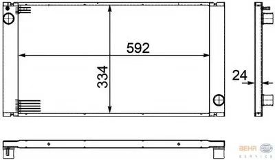 Радиатор, охлаждение двигателя BEHR HELLA SERVICE HELLA купить