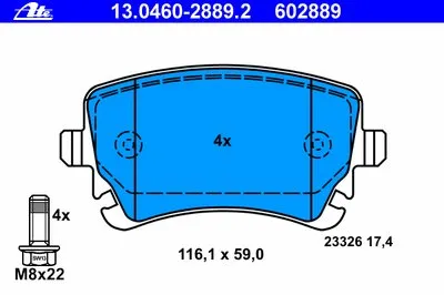 Комплект тормозных колодок, дисковый тормоз ATE купить