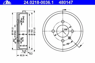 Тормозной барабан ATE купить