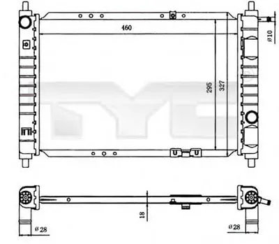 Радиатор, охлаждение двигателя TYC купить