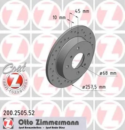 Тормозной диск SPORT BRAKE DISC COAT Z ZIMMERMANN купить