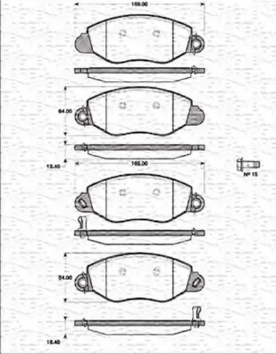 Комплект тормозных колодок, дисковый тормоз MAGNETI MARELLI купить