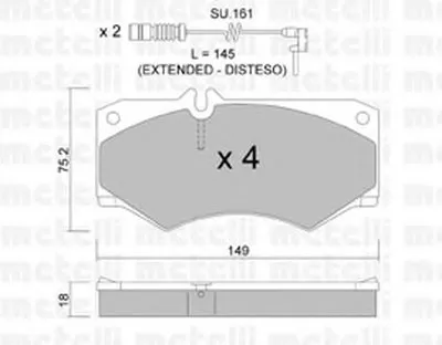 Комплект тормозных колодок, дисковый тормоз METELLI купить