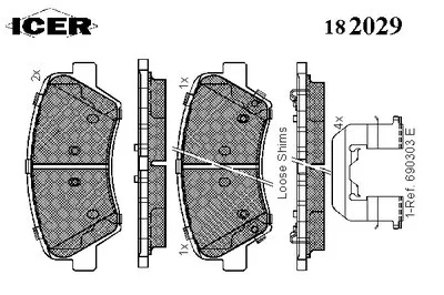 Комплект тормозных колодок, дисковый тормоз ICER купить