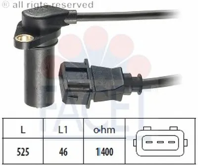 Датчик импульсов; Датчик импульсов, маховик; Датчик, положение распределительного вала FACET купить