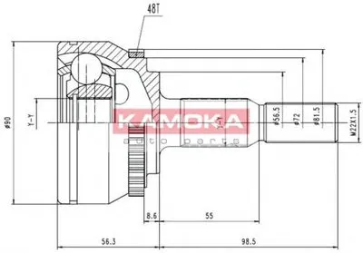Шарнирный комплект, приводной вал KAMOKA KAMOKA купить
