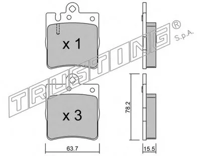 Комплект тормозных колодок, дисковый тормоз TRUSTING купить