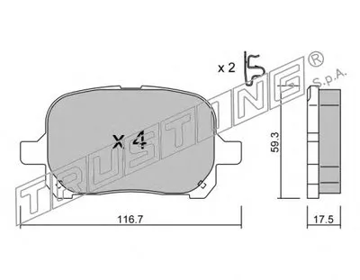 Комплект тормозных колодок, дисковый тормоз TRUSTING купить