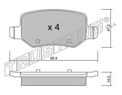 Комплект тормозных колодок, дисковый тормоз TRUSTING купить