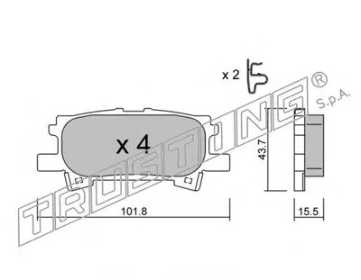 Комплект тормозных колодок, дисковый тормоз TRUSTING купить