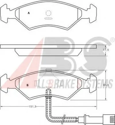 Комплект тормозных колодок, дисковый тормоз A.B.S. купить