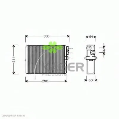 Теплообменник, отопление салона KAGER купить