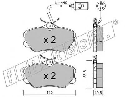 Комплект тормозных колодок, дисковый тормоз fri.tech. купить