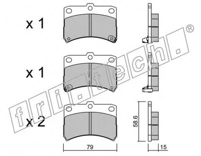 Комплект тормозных колодок, дисковый тормоз fri.tech. купить