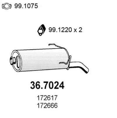 Глушитель выхлопных газов конечный ASSO купить