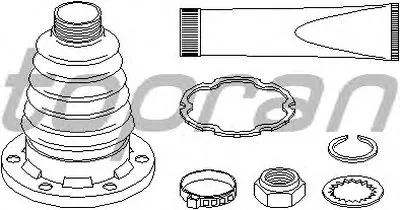 Комплект пылника, приводной вал TOPRAN купить