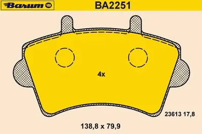 Комплект тормозных колодок, дисковый тормоз BARUM купить