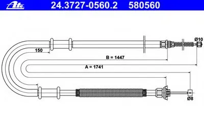 Трос, стояночная тормозная система ATE купить