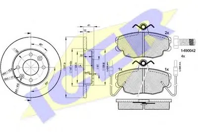 Комплект тормозов, дисковый тормозной механизм ICER купить
