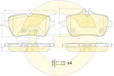 Комплект тормозных колодок, дисковый тормоз GIRLING купить