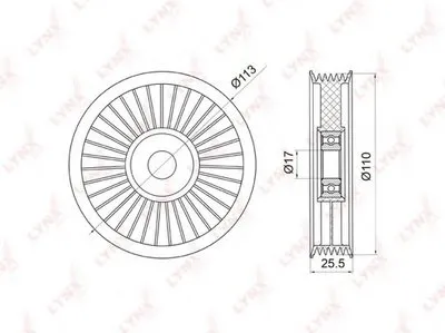 Паразитный / ведущий ролик, поликлиновой ремень LYNXauto купить