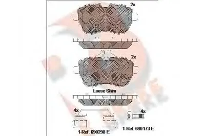 Комплект тормозных колодок, дисковый тормоз R BRAKE купить