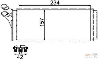 Теплообменник, отопление салона BEHR HELLA SERVICE HELLA купить