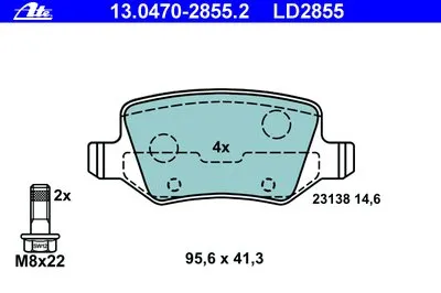 Комплект тормозных колодок, дисковый тормоз ATE Ceramic ATE купить