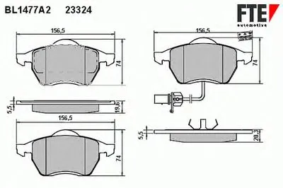 Комплект тормозных колодок, дисковый тормоз FTE купить