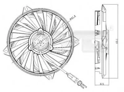 Вентилятор, охлаждение двигателя TYC купить