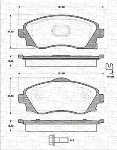 Комплект тормозных колодок, дисковый тормоз MAGNETI MARELLI купить