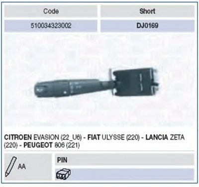 Выключатель на колонке рулевого управления MAGNETI MARELLI купить