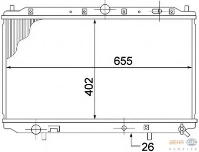 Радиатор, охлаждение двигателя BEHR HELLA SERVICE купить
